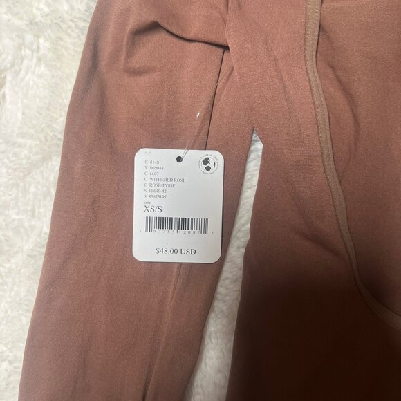 Intimately FP Scoop Back Long Sleeve Top Rust Brown Stretch Knit Women XS/S NWT - Picture 5 of 6